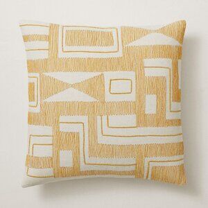 NWT Set of West Elm Embroidered Blank Shapes Pillow Cover (Dark Horseradish)